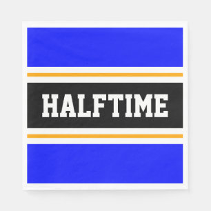 Serviette En Papier Bleu bleu jaune noir blanc HALFTIME rayures