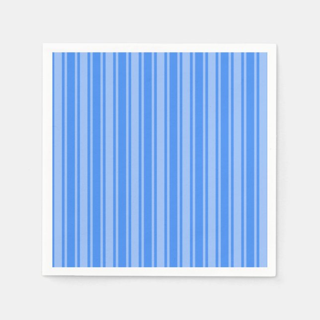 Serviette En Papier Bleu bonbons rayures (Devant)