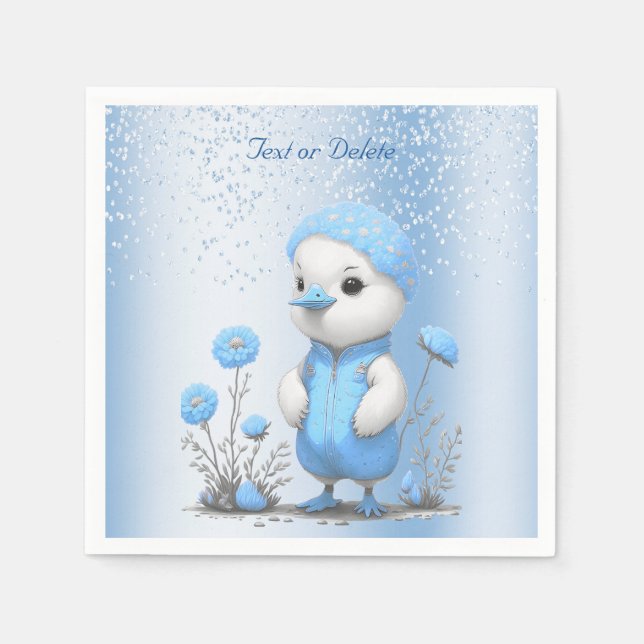 Serviette En Papier Bleu canard (Devant)