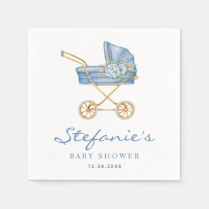 Serviette En Papier Bleu Chandail en aquarelle C'est un Baby shower ga
