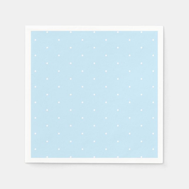 Serviette En Papier Bleu clair blanc Tiny pois chic motif (Devant)