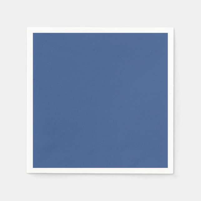 Serviette En Papier Bleu Classique Uni Couleur Simple (Devant)