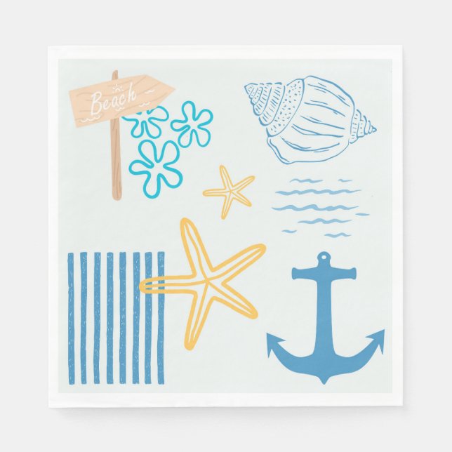 Serviette En Papier Bleu côtier (Devant)