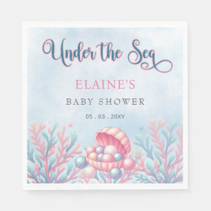 Serviette En Papier Bleu de corail sous le Baby shower Sea Marine Life