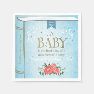 Serviette En Papier Bleu de garçon de serviette de papier de baby