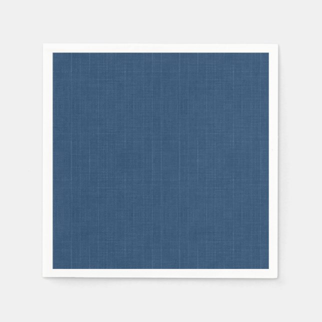Serviette En Papier Bleu denim uni texturé (Devant)