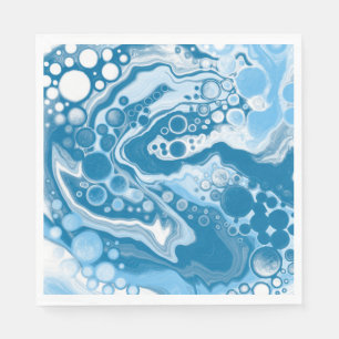 Serviette En Papier Bleu Digital Fluid Art Marbre Pour Peinture Cellul