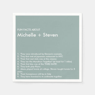 Serviette En Papier Bleu Dusty Minimal Chic FUN FACT MARIAGE