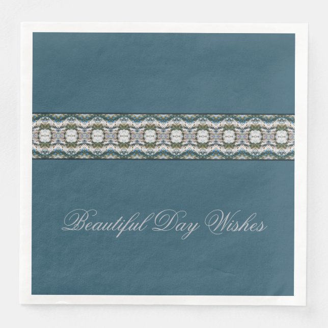 Serviette En Papier Bleu élégant tous les jours (Devant)