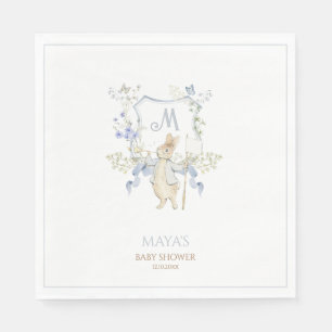 Serviette En Papier Bleu En vichy Peter le Baby shower Rabbit MUTED BL