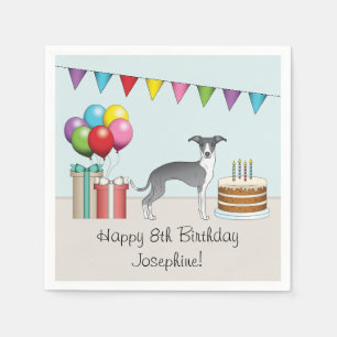 Serviette En Papier Bleu et blanc Anniversaire coloré Greyhound italie