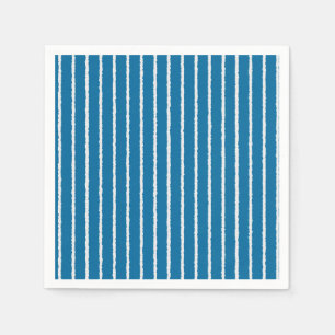Serviette En Papier Bleu et blanc avec lignes inégales