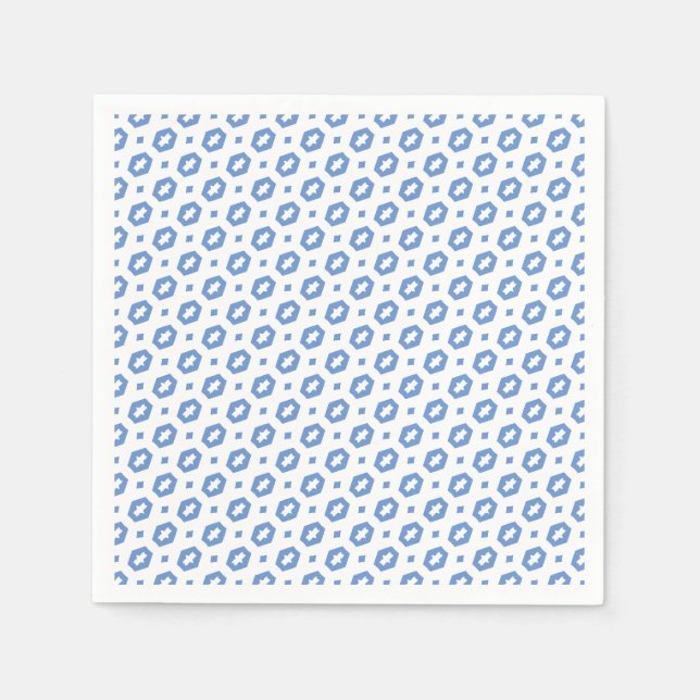 Serviette En Papier Bleu et blanc de Cornflower : Geometriana (Devant)
