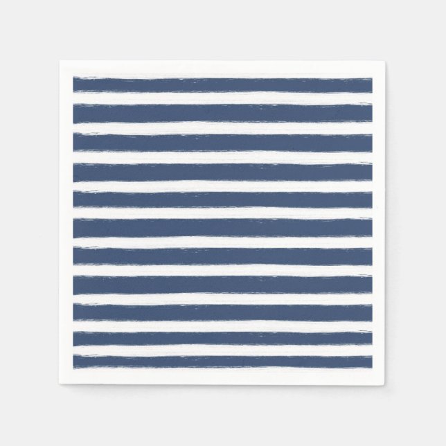 Serviette En Papier Bleu et blanc de la marine (Devant)
