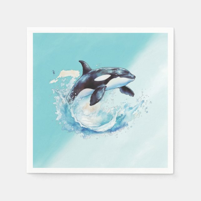 Serviette En Papier Bleu et blanc Ocra Ocean Beach Nautique (Devant)