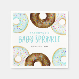 Serviette En Papier Bleu et chocolat Sprinkle Donuts Bébé Sprinkle