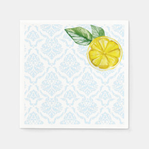 Serviette En Papier Bleu et Jaune Elle a trouvé son petit ami de cœur 