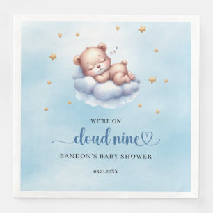 Serviette En Papier Bleu et or Nous sommes sur le nuage neuf oursons e