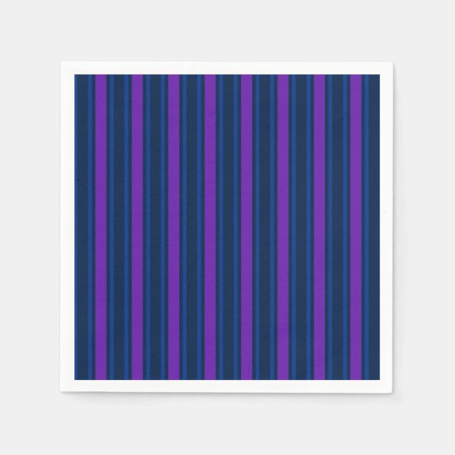 Serviette En Papier Bleu et violet bonbons rayés (Devant)