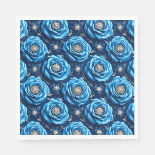 Serviette En Papier Bleu floral pour un style d'événement de mariage r