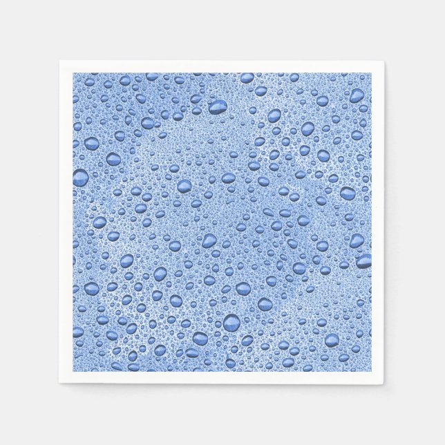 Serviette En Papier Bleu gouttelettes d'eau (Devant)