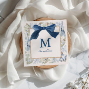 Serviette En Papier Bleu grandmillennial de Noël d'hiver pour recevoir