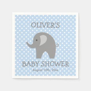 Serviette En Papier Bleu & gris mignon éléphant garçons baby shower se