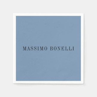 Serviette En Papier Bleu Gris Minimaliste Moderne Lisible
