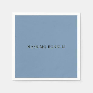 Serviette En Papier Bleu Gris Minimaliste Moderne Lisible