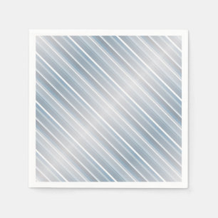 Serviette En Papier Bleu gris rayé élégant