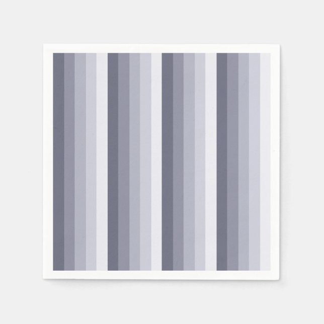 Serviette En Papier Bleu gris rayures (Devant)