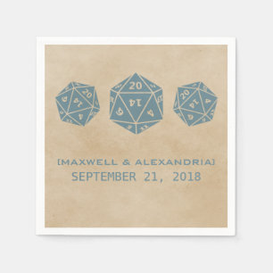 Serviette En Papier Bleu Grunge D20 Dice Gamer Papier Napkins
