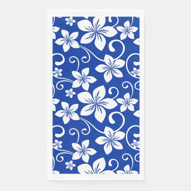 SERVIETTE EN PAPIER BLEU HAWAII (BLEU ROYAL) (Devant)