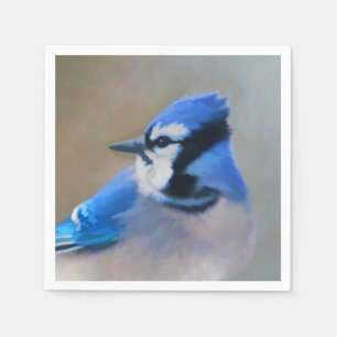 Serviette En Papier Bleu Jay Painting - Art original pour les oiseaux