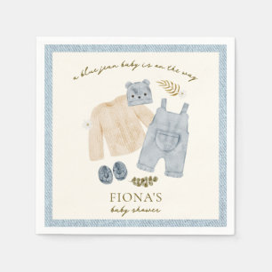 Serviette En Papier Bleu Jean Baby shower Denim Vêtements de garçon