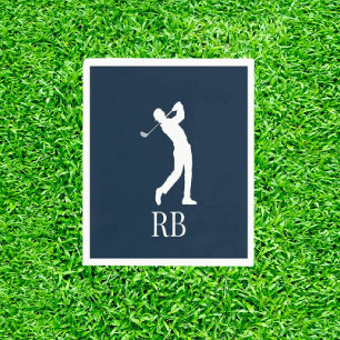 Serviette En Papier bleu marine Golf