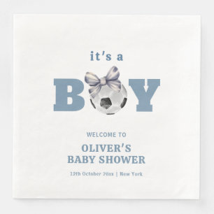 Serviette En Papier Bleu marine joli nœud Bienvenue à la Baby Shower p