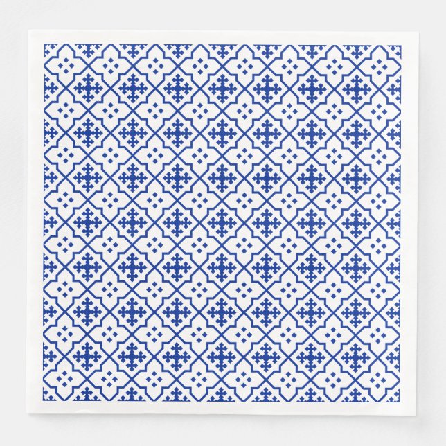Serviette En Papier Bleu marocain (Devant)