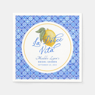 Serviette En Papier Bleu Méditerranée La Dolce Vita Fête des mariées