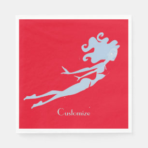 Serviette En Papier Bleu Mermaid Swimmer Thunder_Cove