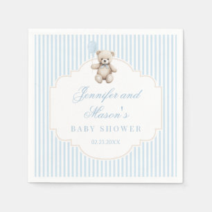 Serviette En Papier Bleu mignon ours en peluche bébé douche garçon Pap