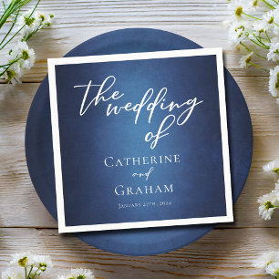 Serviette En Papier Bleu moderne minimaliste bord de mer Mariage de so