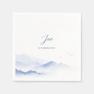 Serviette En Papier Bleu montagne sexe neutre anniversaire