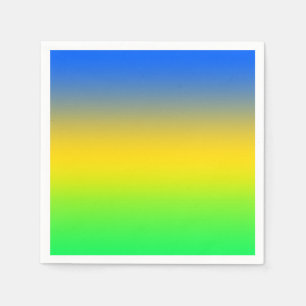 Serviette En Papier Bleu néon, jaune, dégradé vert, ombre.