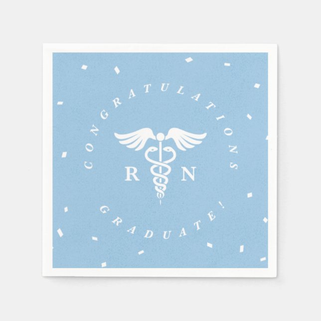 Serviette En Papier Bleu Nursing School Graduation Party Napkins (Devant)