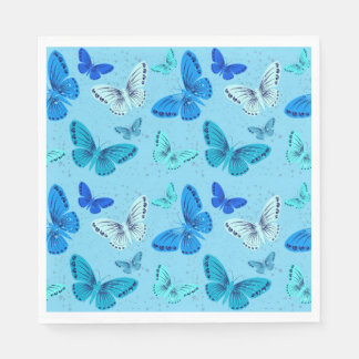 Serviette En Papier Bleu papillon