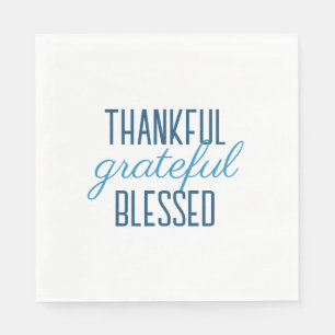 Serviette En Papier Bleu Reconnaissant Grateful Bénie
