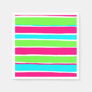 Serviette En Papier Bleu rose vert