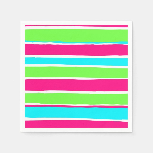 Serviette En Papier Bleu rose vert (Devant)