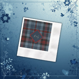 Serviette En Papier bleu rouge noir écossais celtique tartan motif